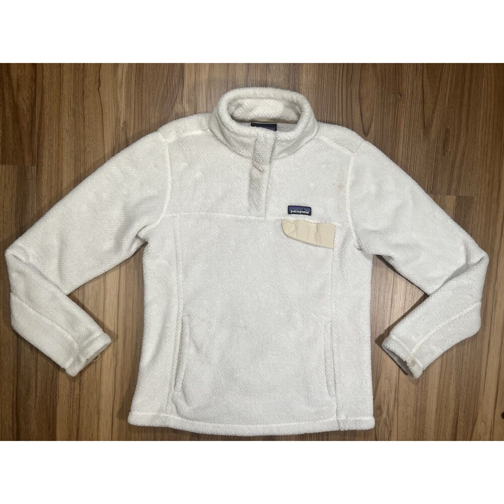 Patagonia Re-Tool Snap-T Womens M White Pullover Fleece Polartec Thermal Pro